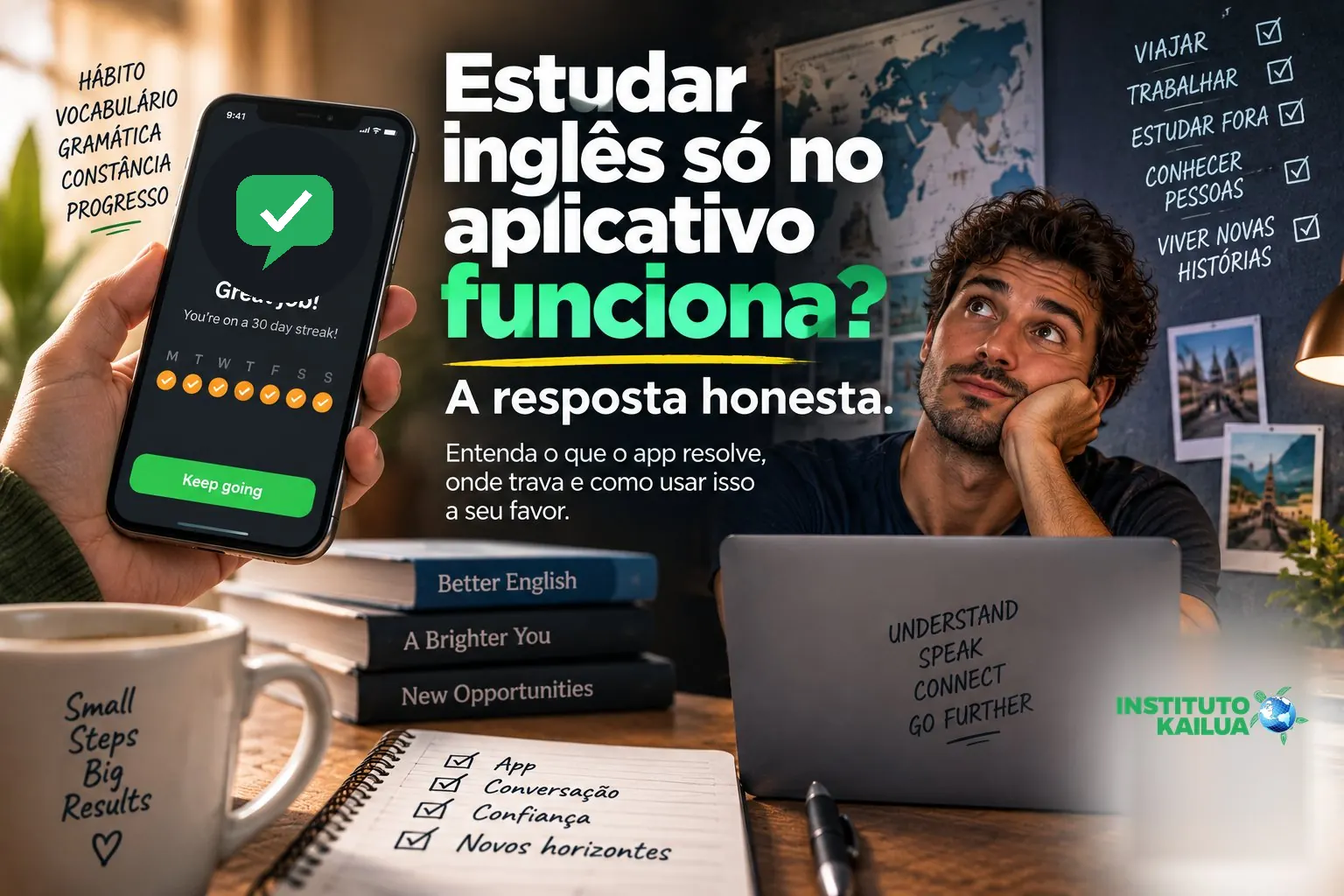 Estudar inglês só no aplicativo funciona? A resposta honesta