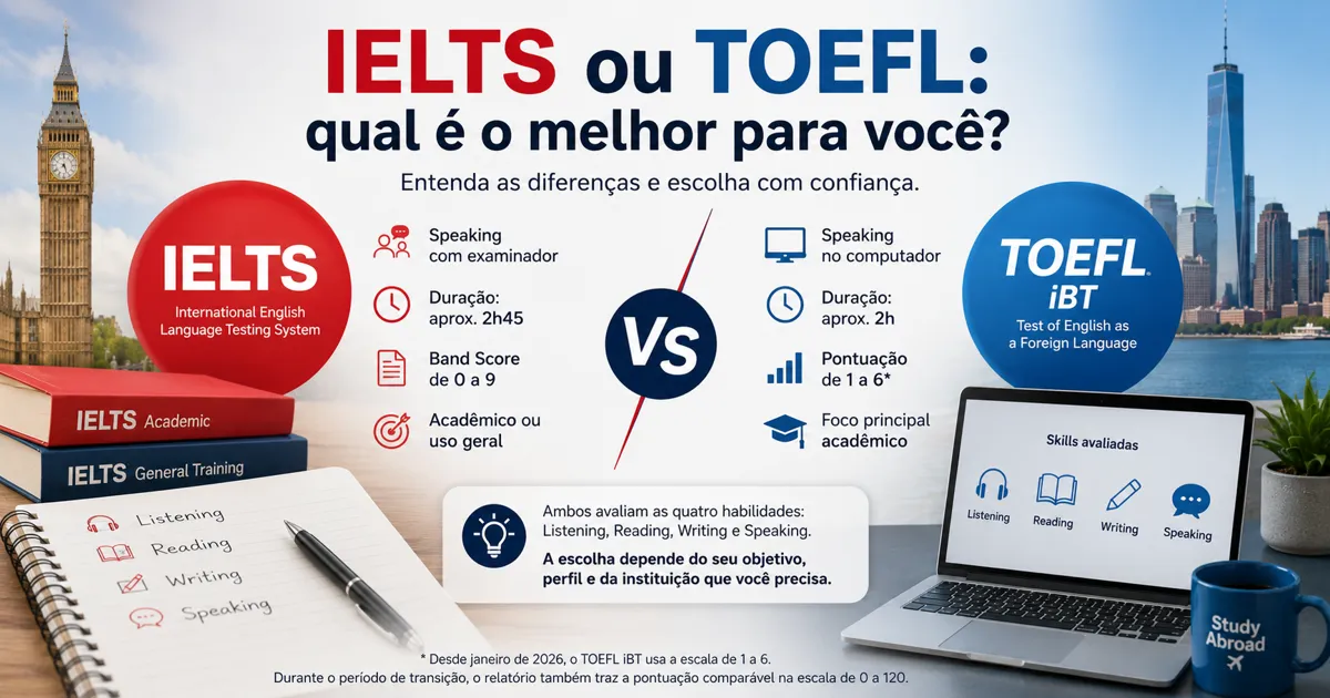 IELTS ou TOEFL: qual exame de proficiência em inglês escolher?