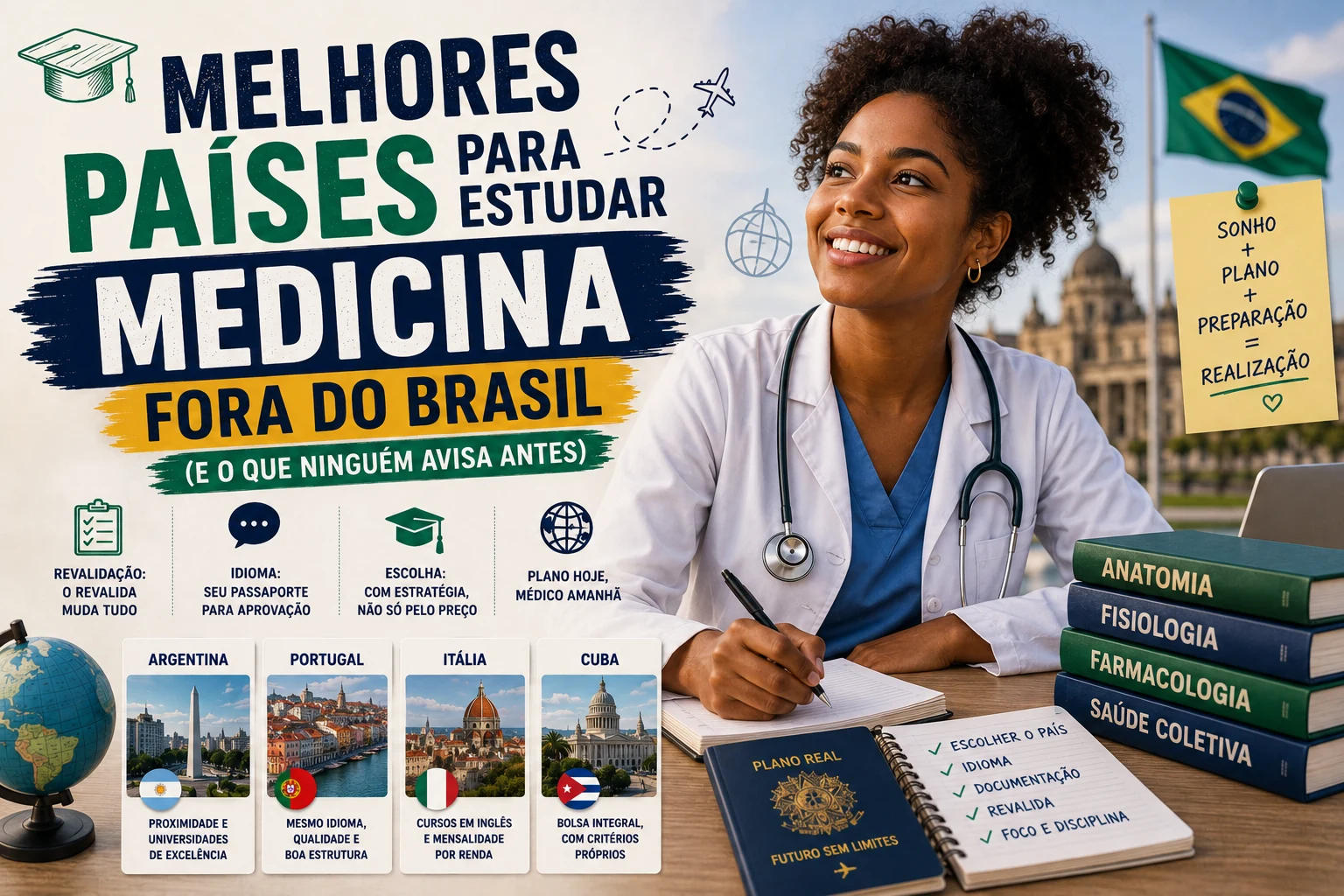 Melhores países para estudar medicina fora do Brasil (e o que ninguém avisa antes)